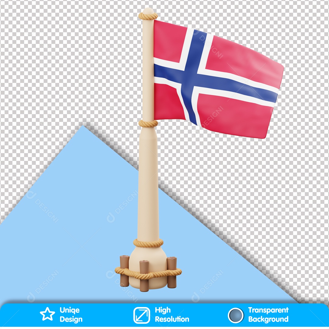 Elemento 3D Bandeira Da Noruega PSD
