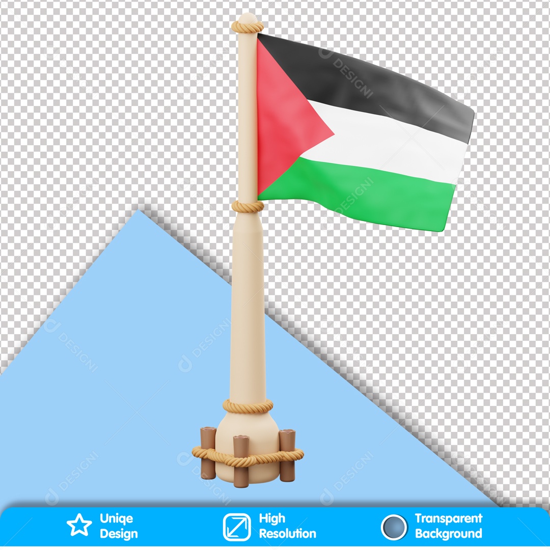 Elemento 3D Bandeira Da Palestina PSD