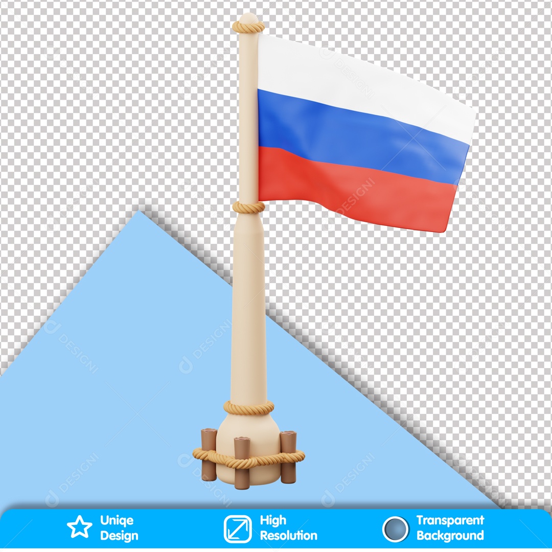 Elemento 3D Bandeira Da Rússia PSD