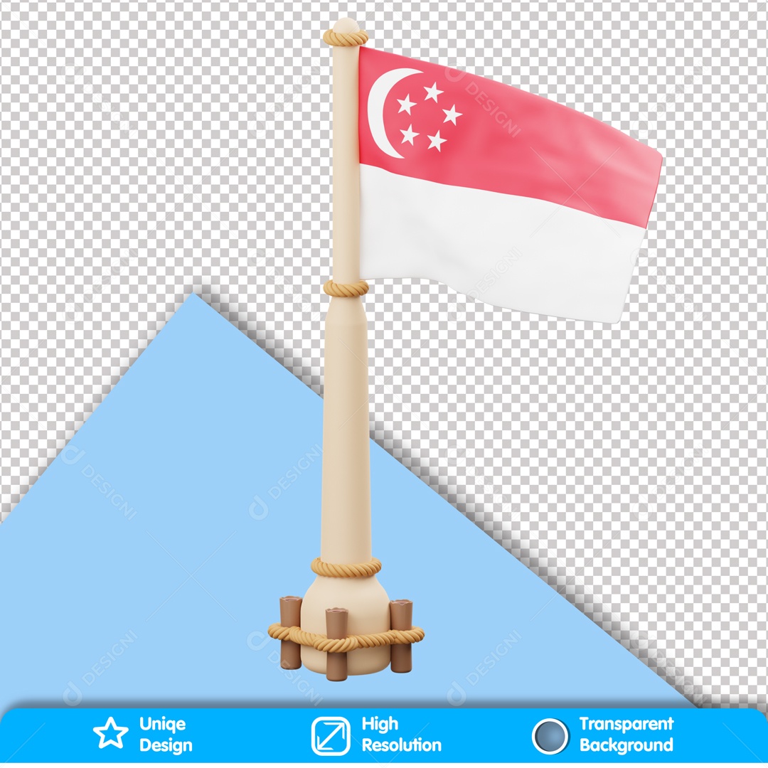 Elemento 3D Bandeira De Singapura PSD