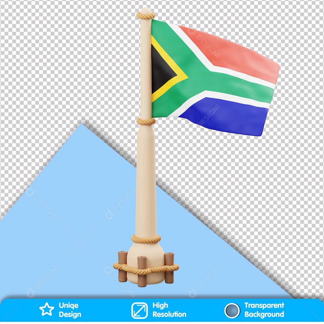 Elemento 3D Bandeira Da África Do Sul PSD