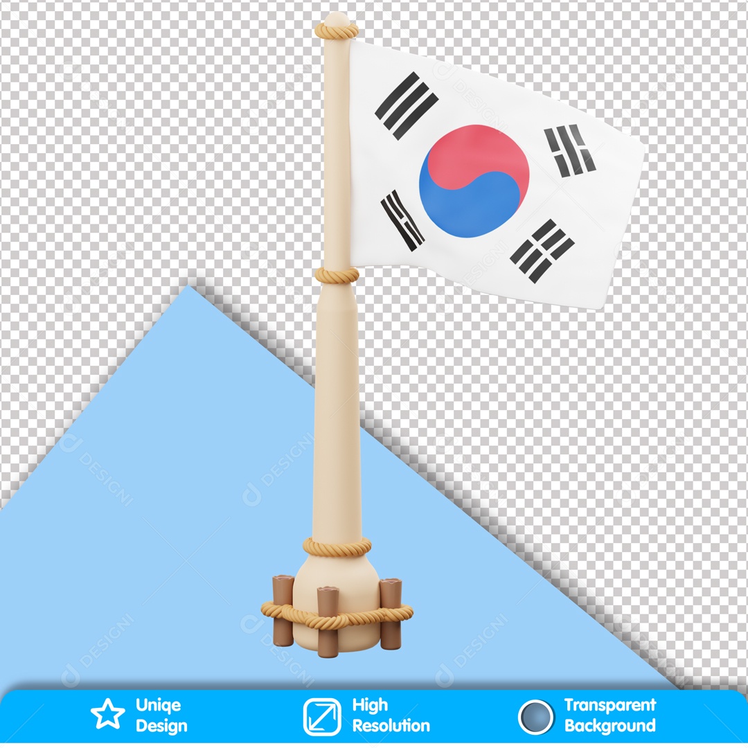 Elemento 3D Bandeira Da Coreia Do Sul PSD