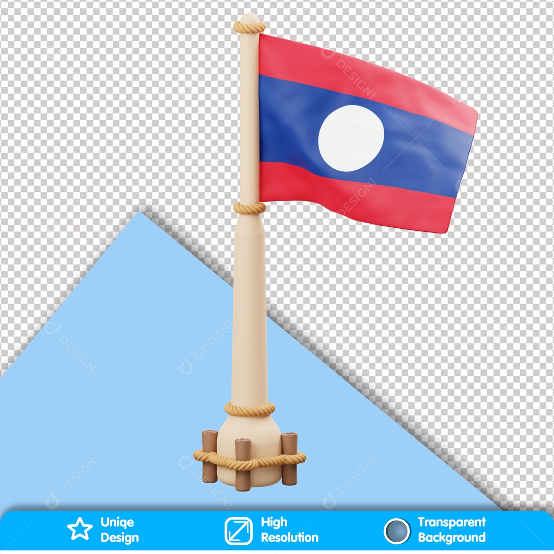 Elemento 3D Bandeira Do Laos PSD