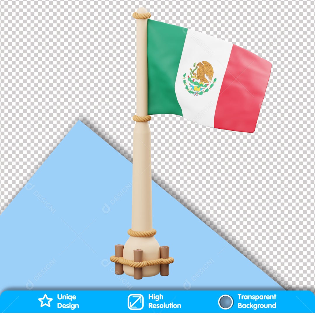 Elemento 3D Bandeira Do México PSD