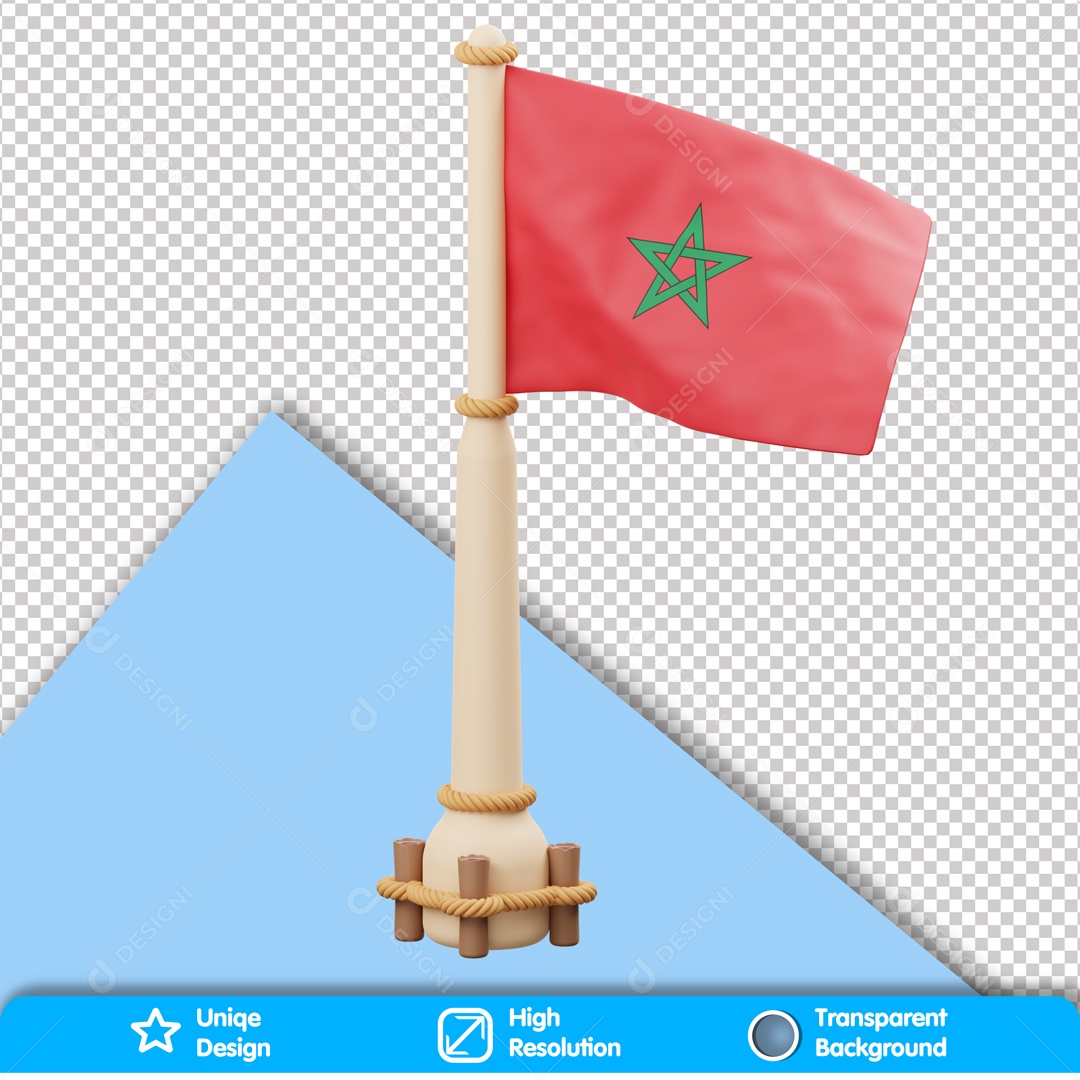 Elemento 3D Bandeira Dos Marrocos PSD