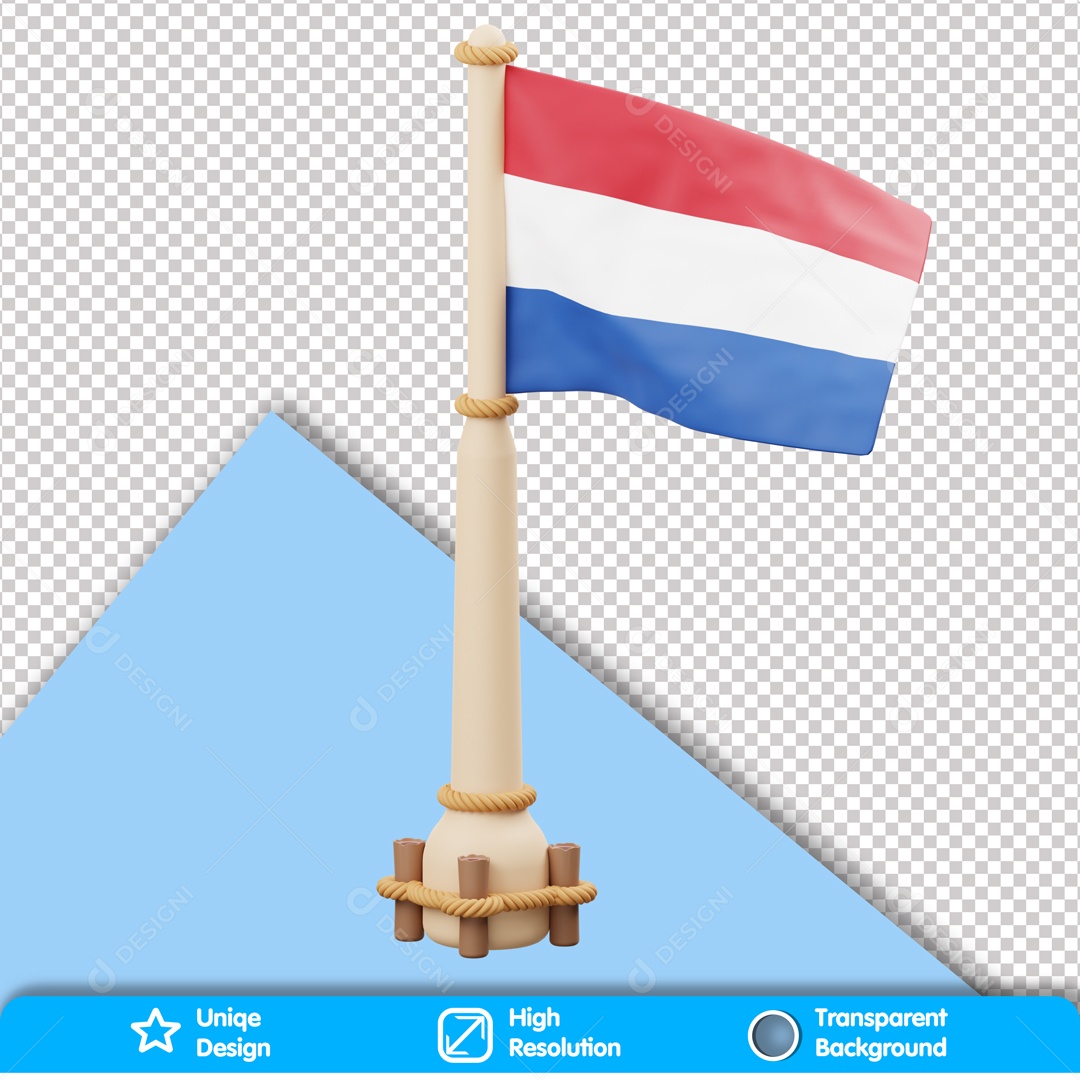 Elemento 3D Bandeira Dos Países Baixos PSD