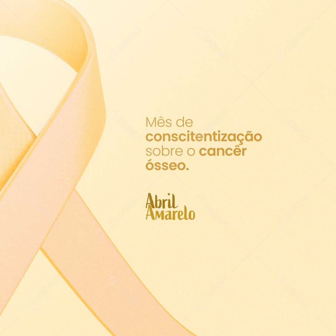Mês de Conscientização Sobre o Câncer Ósseo Abril Amarelo Social Media PSD Editável