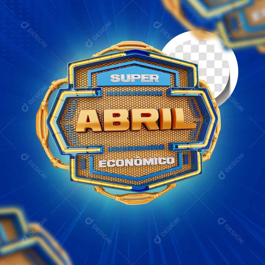 Selo 3D Para Composição Super Abril Econômico PSD