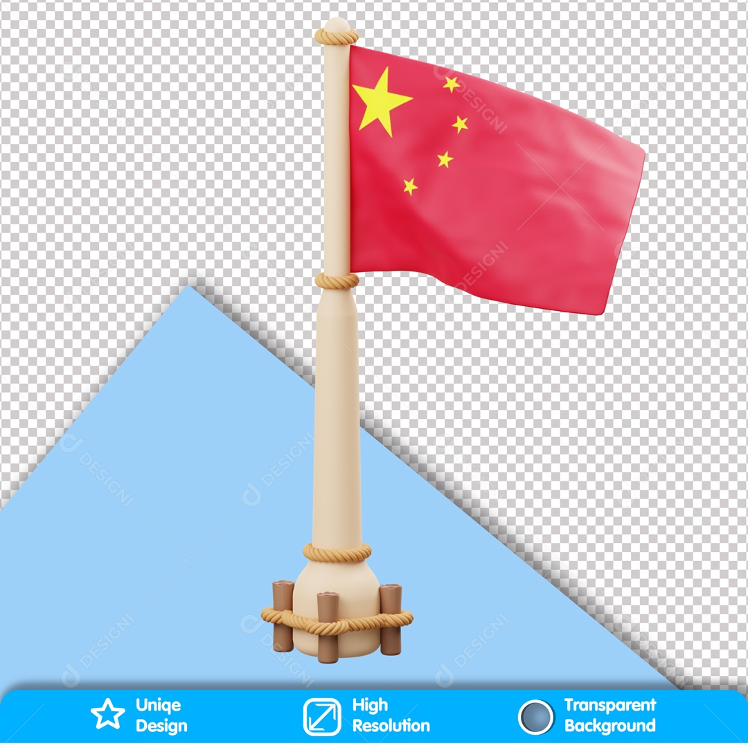 Elemento 3D Bandeira Da China  PSD