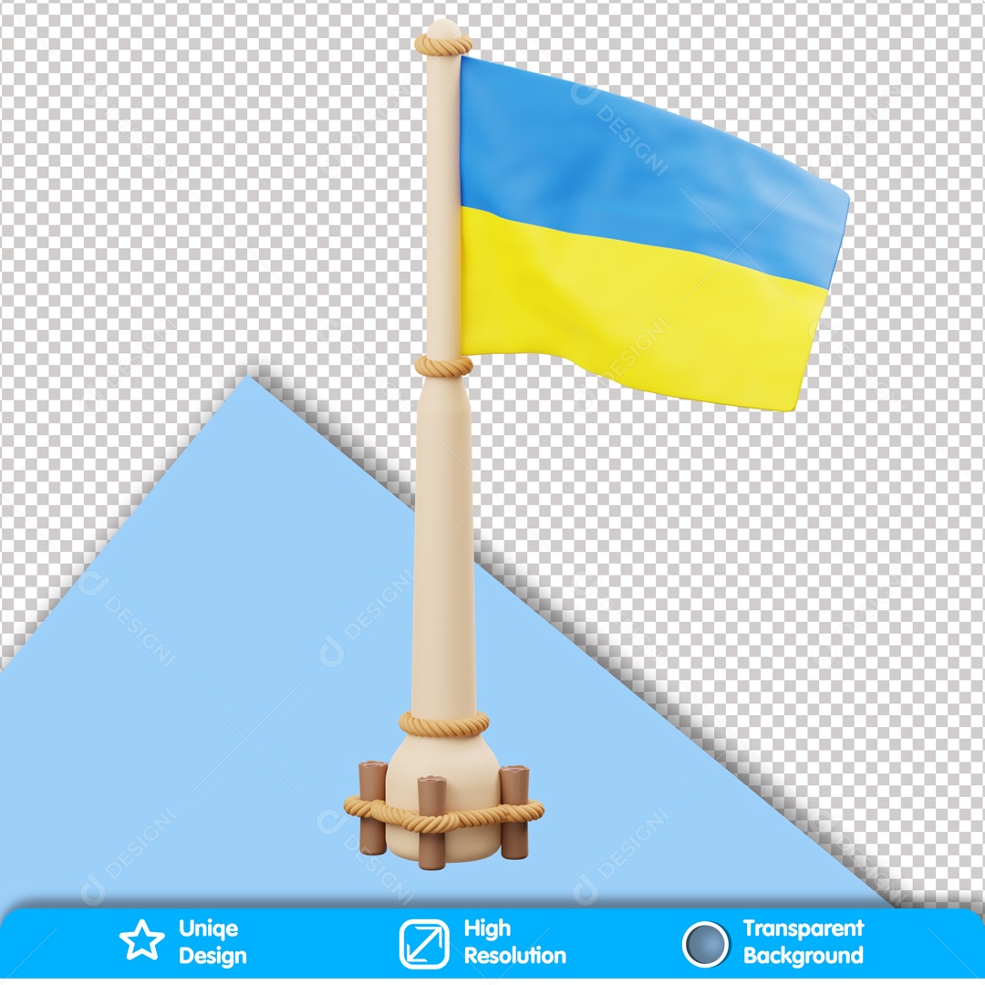 Elemento 3D Bandeira Da Ucrânia PSD