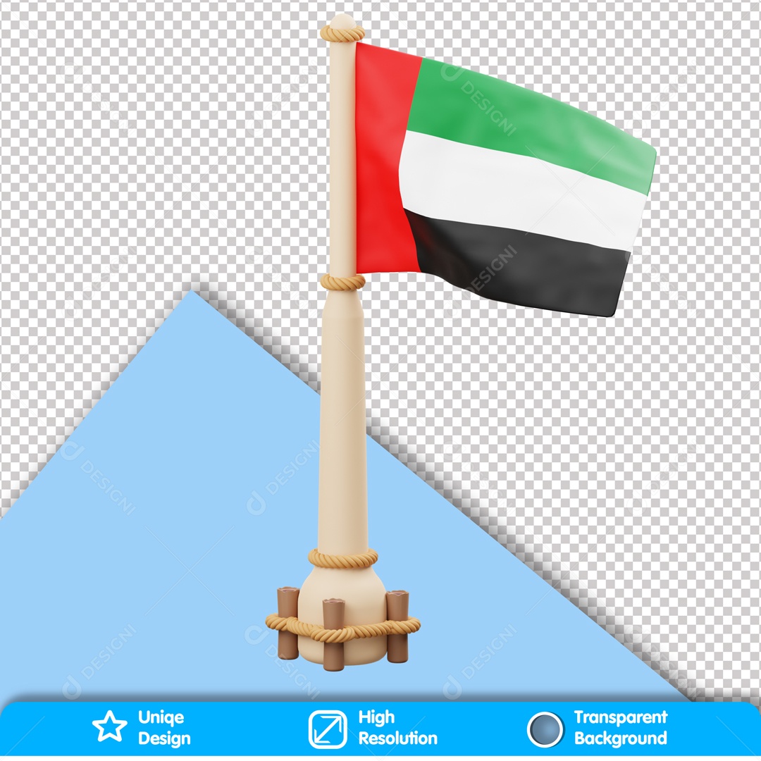 Elemento 3D Bandeira Do Kuwait PSD