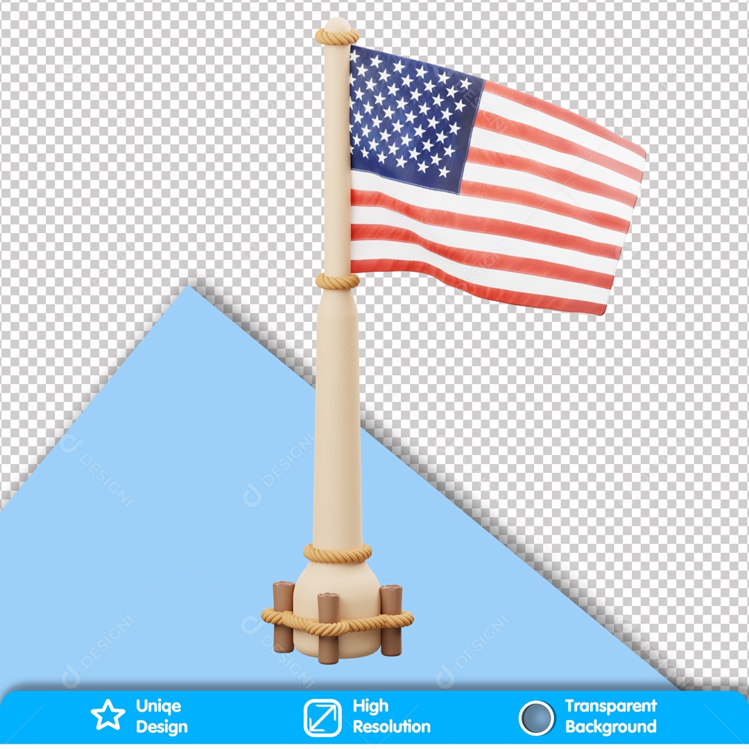 Elemento 3D Bandeira Dos Estados Unidos PSD