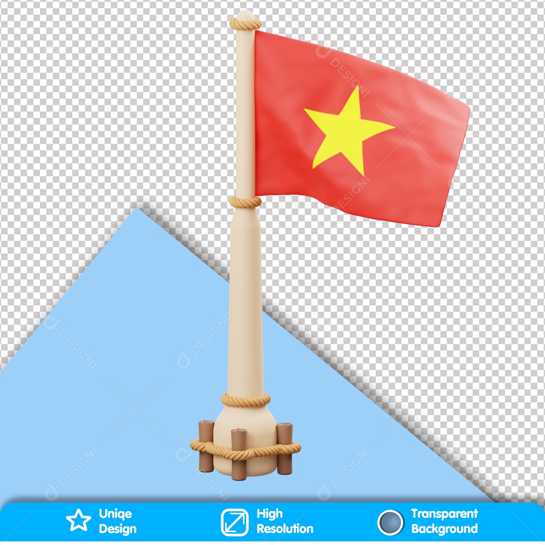 Elemento 3D Bandeira Do Vietname PSD