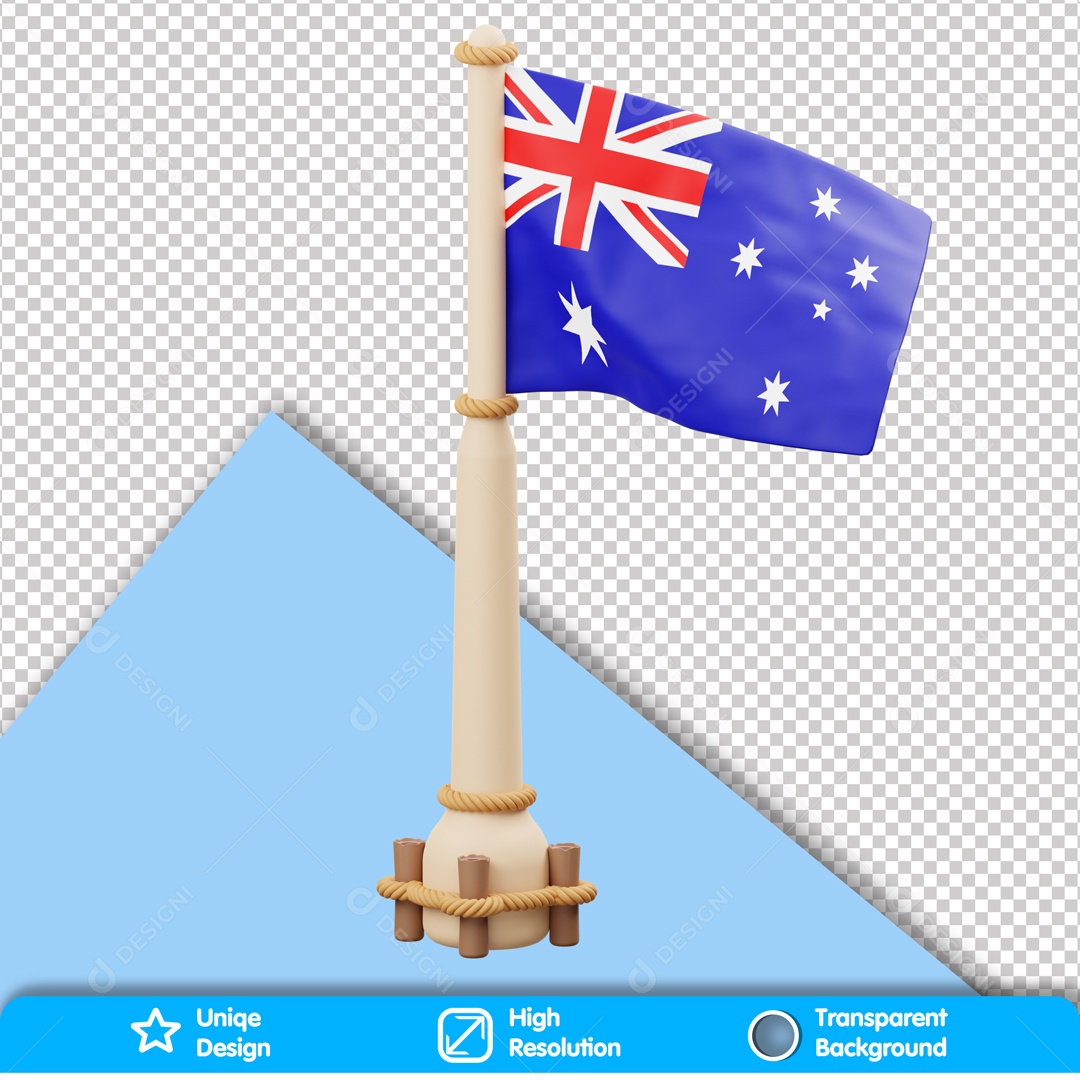 Elemento 3D Bandeira Da Austrália PSD