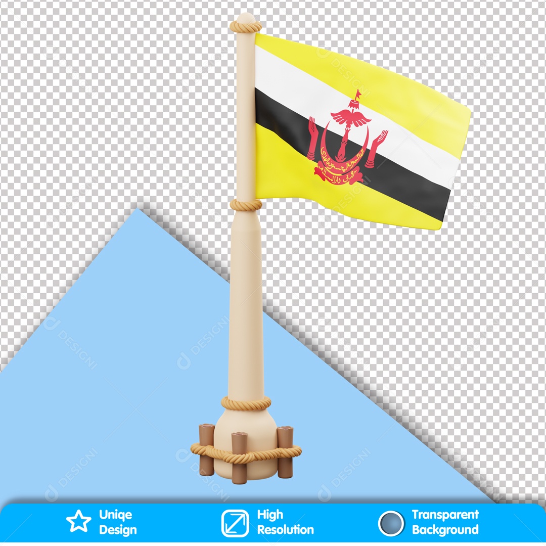 Elemento 3D Bandeira Do Brunei PSD