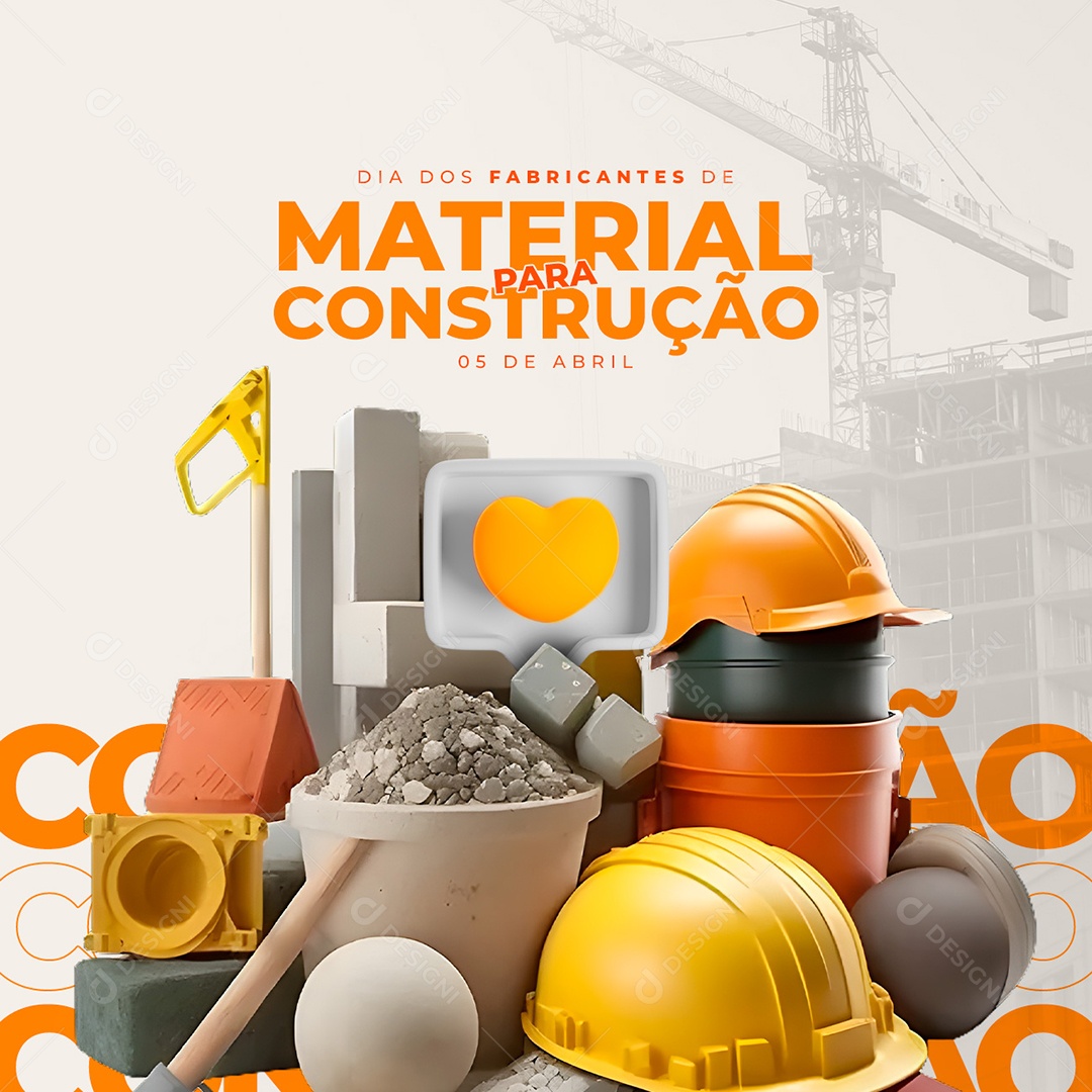 Social Media 5 de Abril Dia dos Fabricantes de Materiais de Construção PSD Editável