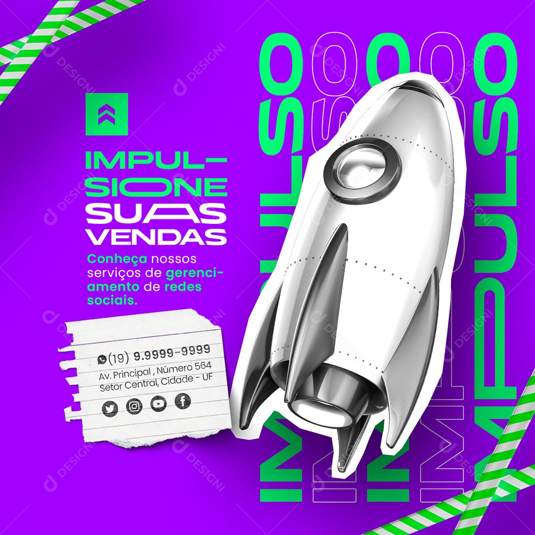 Impulsione Suas Vendas Agência de Marketing Digital Social Media PSD Editável