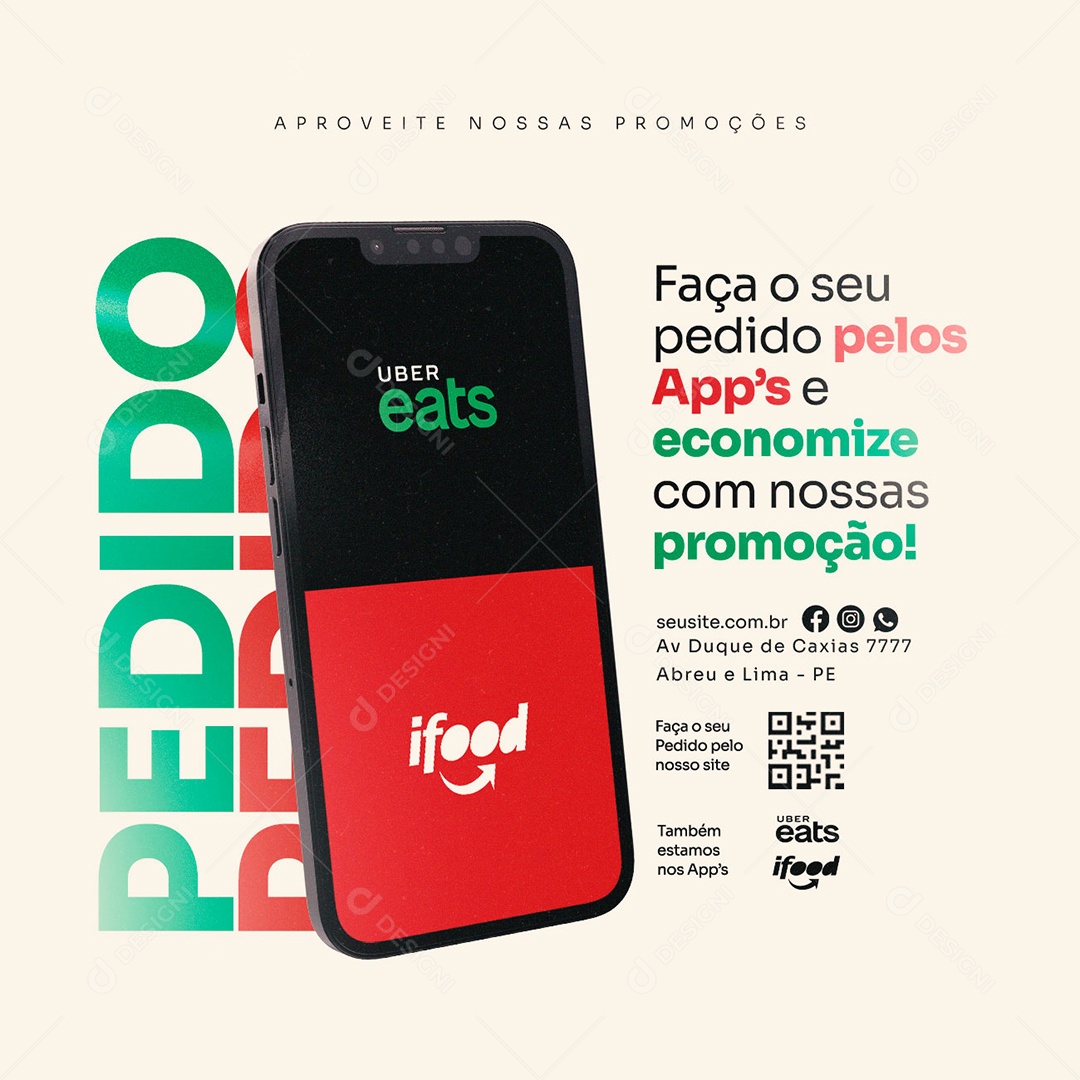 Social Media Faça O Seu Pedido PSD Editável