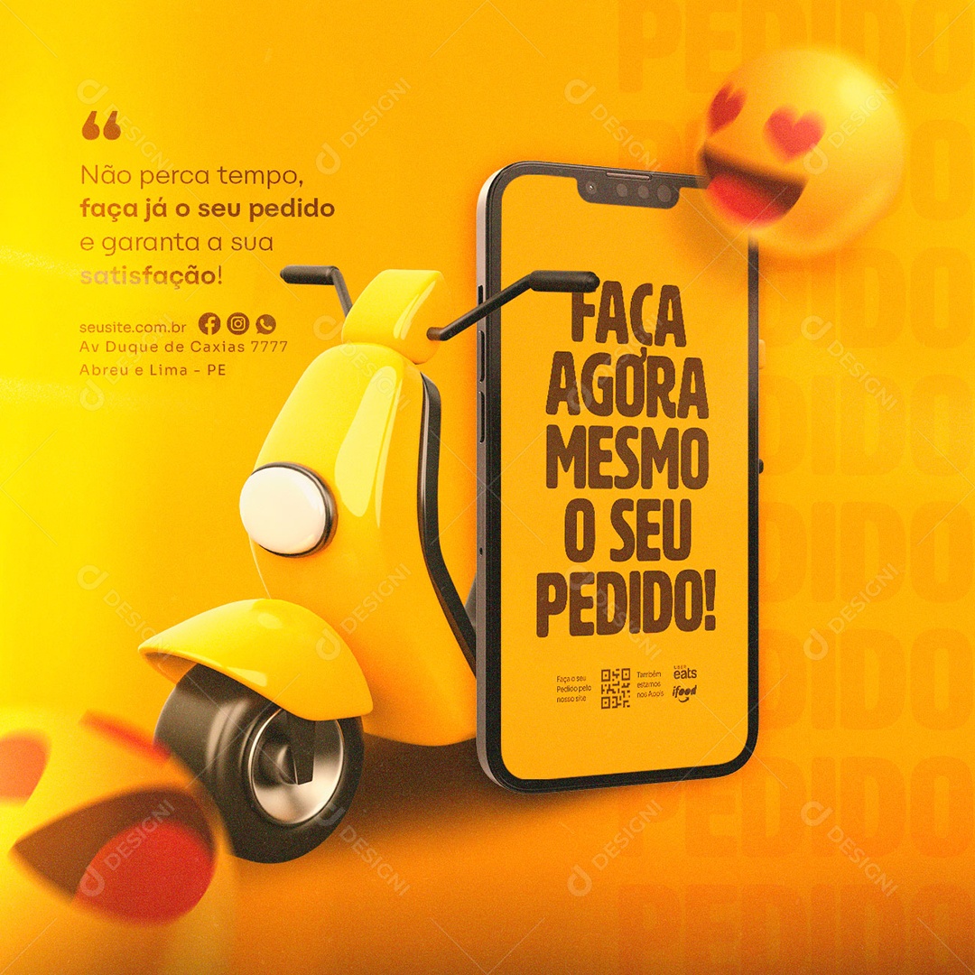Social Media  Delivery Faça Agora Mesmo O Seu Pedido PSD Editável