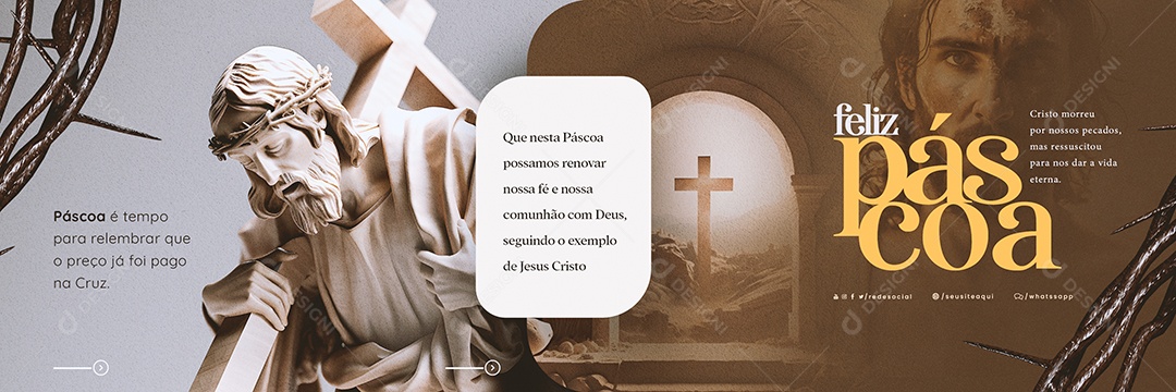 Social Media Carrossel Páscoa é Tempo Para Relembrar PSD Editável