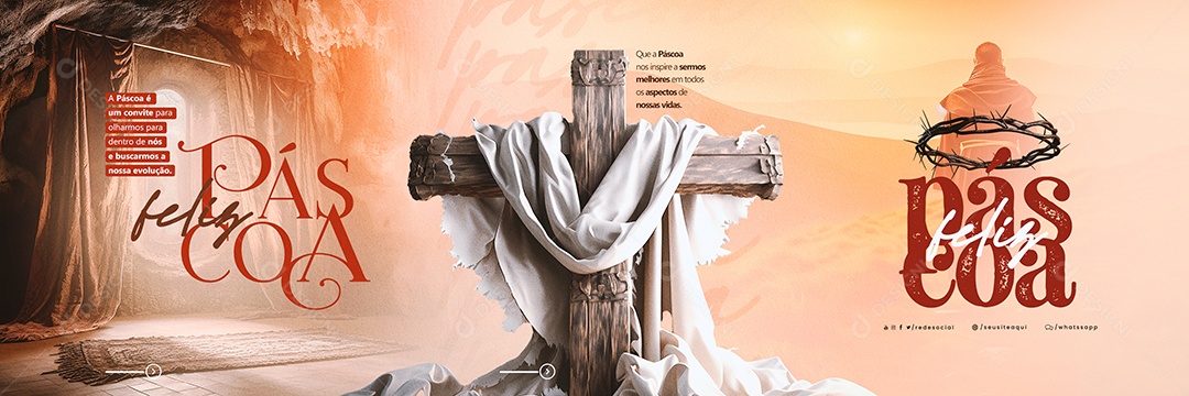 Social Media Carrossel Que a Páscoa Nos Inspire PSD Editável
