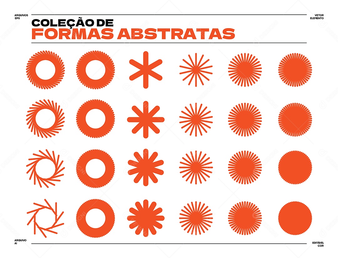 Ilustração De Coleção Formas Abstratas EPS Editável