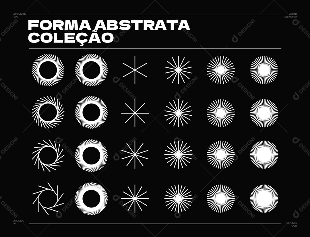 Ilustração De Coleção Formas Abstratas EPS Editável