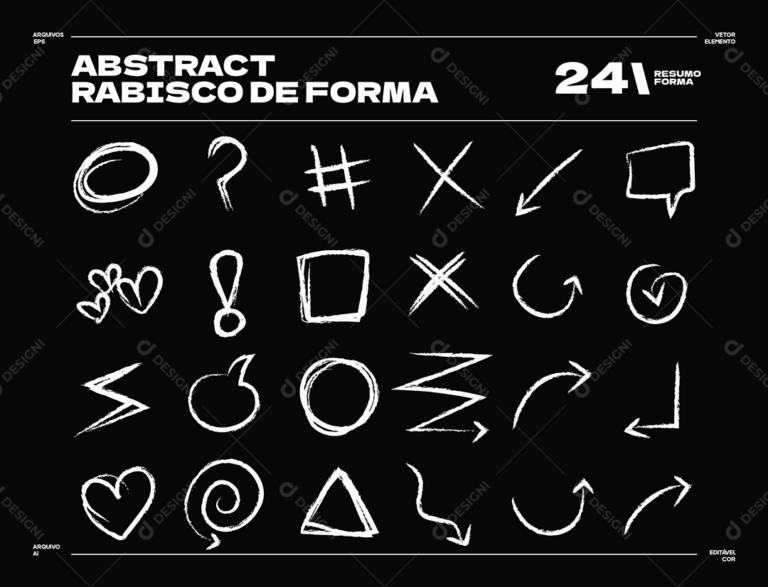 Formas Abstrato Rabisco EPS Editavel