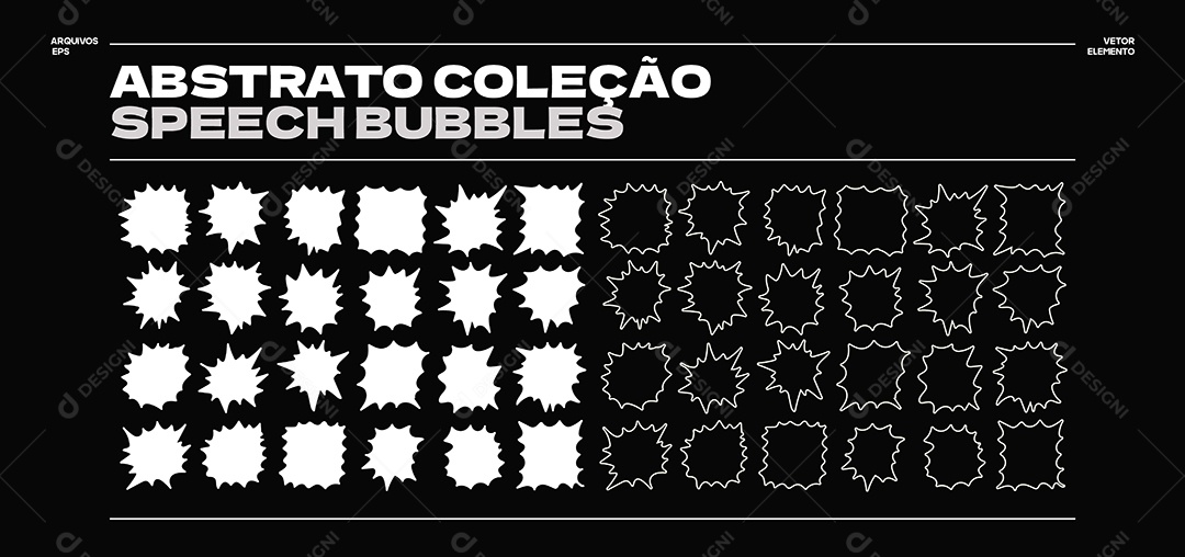 Formas Abstratas Coleção Balão De Falas EPS Editavel