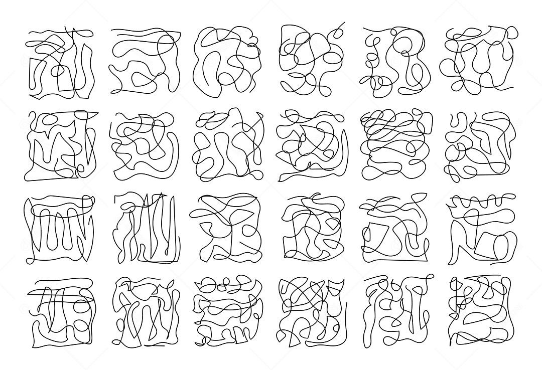 Vetor EPS Formas De Rabiscos Linhas