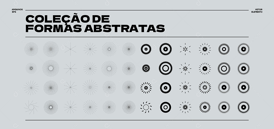 Ilustração De Coleção Formas Abstratas EPS Editável