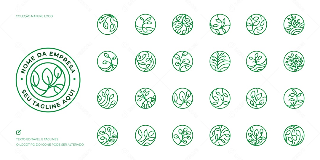 Modelo De Logotipo De Empresa Folhas EPS Editável