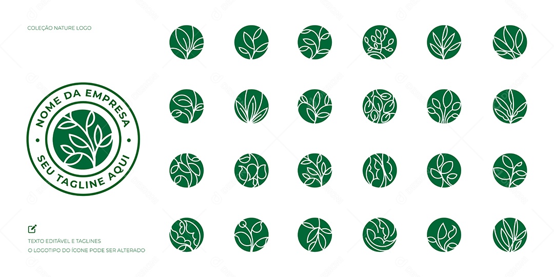 Modelo De Coleção Logotipo Nature EPS Editavel