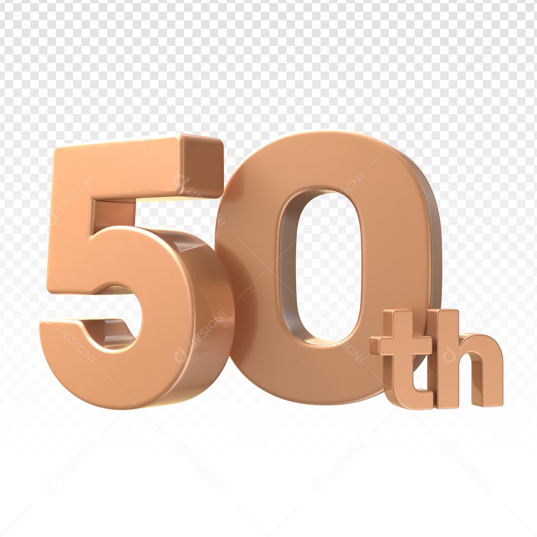 Número 50 Graus Marrom Elemento 3D PSD
