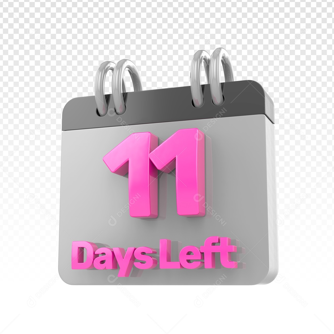 Elemento 3D Calendario 11 Dias Restantes Para Composição PSD