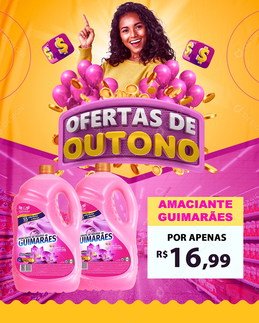 Ofertas de Outono Venha Conferir Social Media PSD Editável