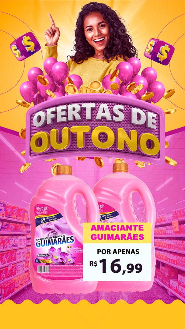 Story Ofertas de Outono Venha Conferir Social Media PSD Editável