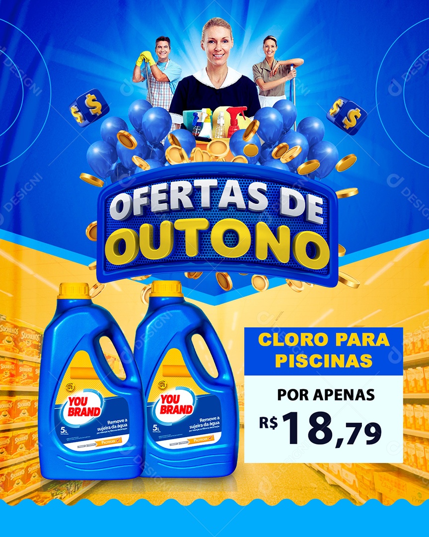 Ofertas de Outono Venha Conferir Social Media PSD Editável