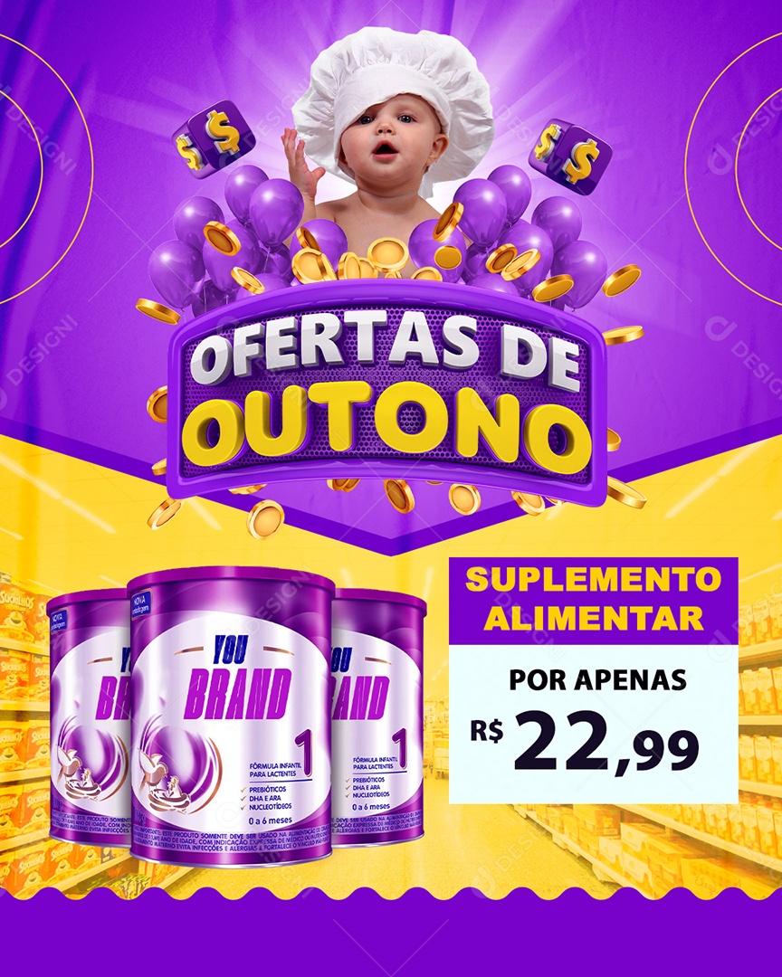 Ofertas de Outono Venha Conferir Social Media PSD Editável