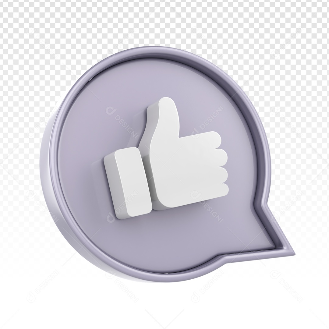Emoji De Like Balão Cinza Elemento 3D PSD