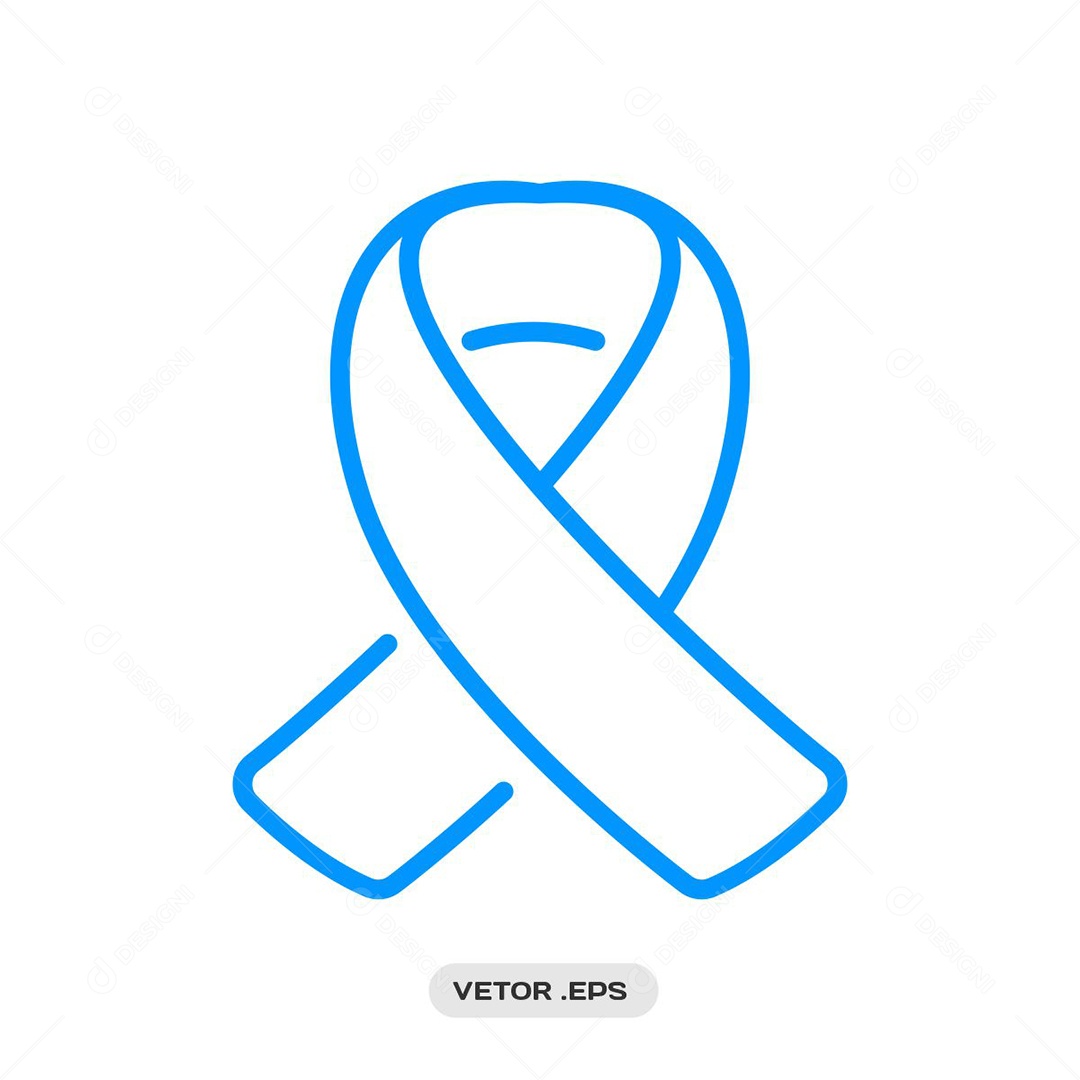 Ilustração Laço Azul Abril Azul EPS Editável