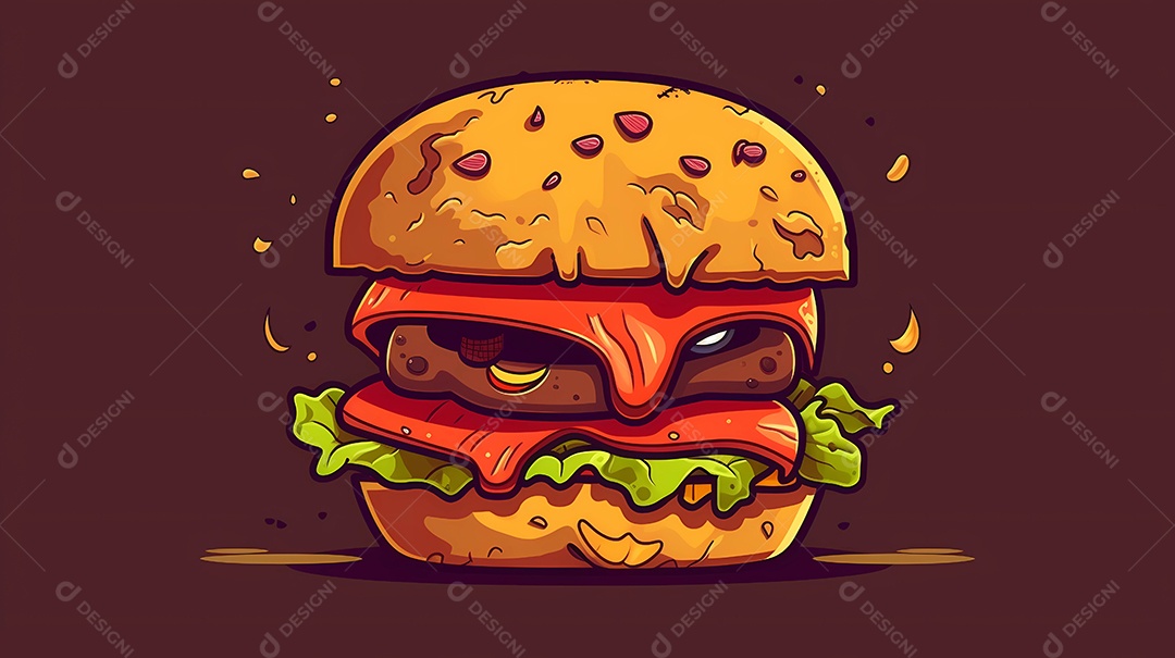 Ilustração de estilo de esboço desenhado de mão de hambúrguer