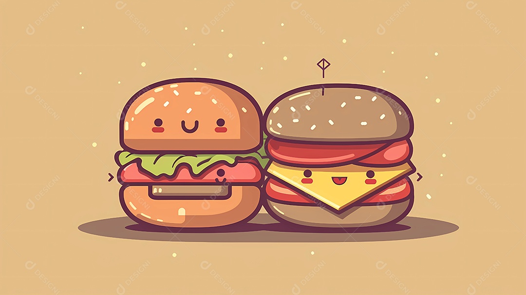 Design plano de ilustração de hambúrguer bonito.