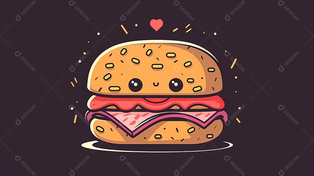 Design plano de ilustração de hambúrguer bonito.