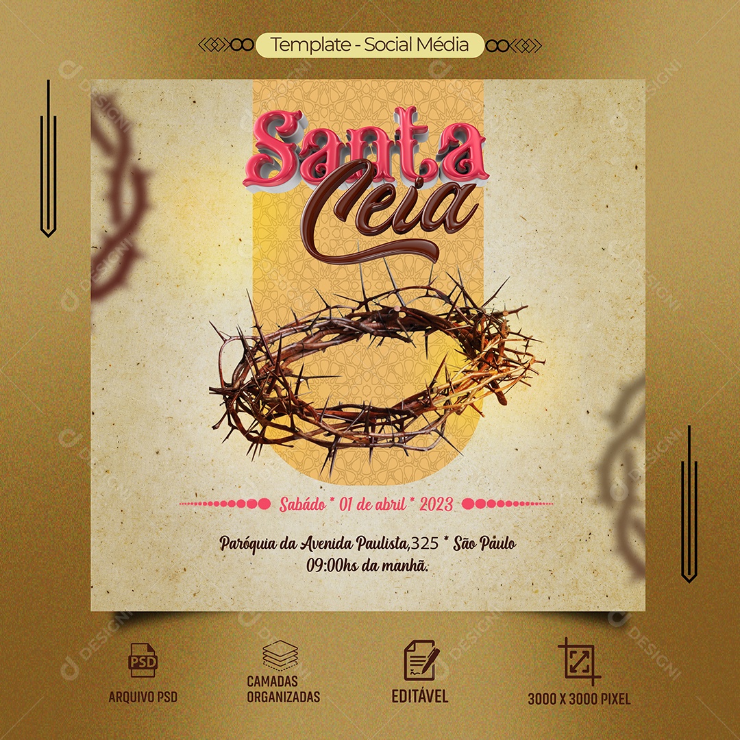 Santa Ceia Social Media PSD Editável