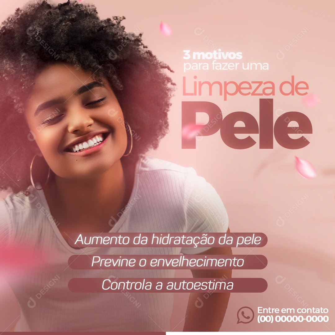 3 Motivos Para Fazer Uma Limpeza de Pele Social Media PSD Editável