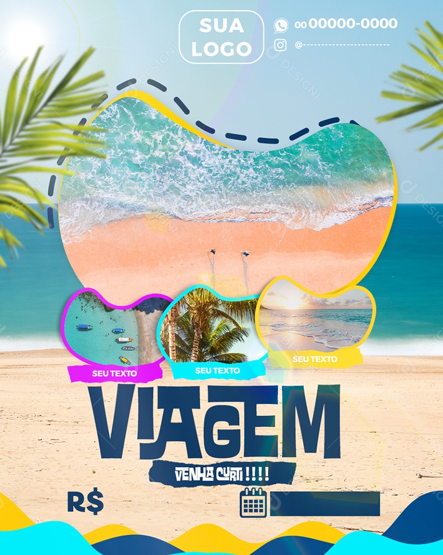 Viagem Venha Curtir Social Media PSD Editável