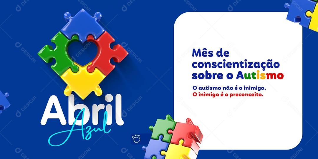 Social Media Carrossel Abril Azul Mês De Conscientização Sobre O Autismo PSD Editável