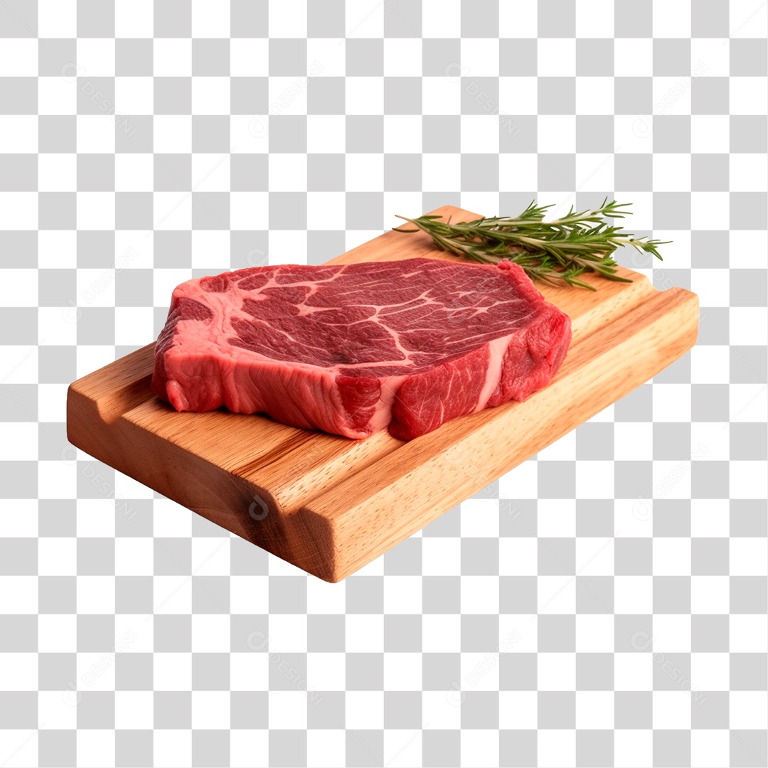 Carne em Tábua de Cortar PNG Transparente