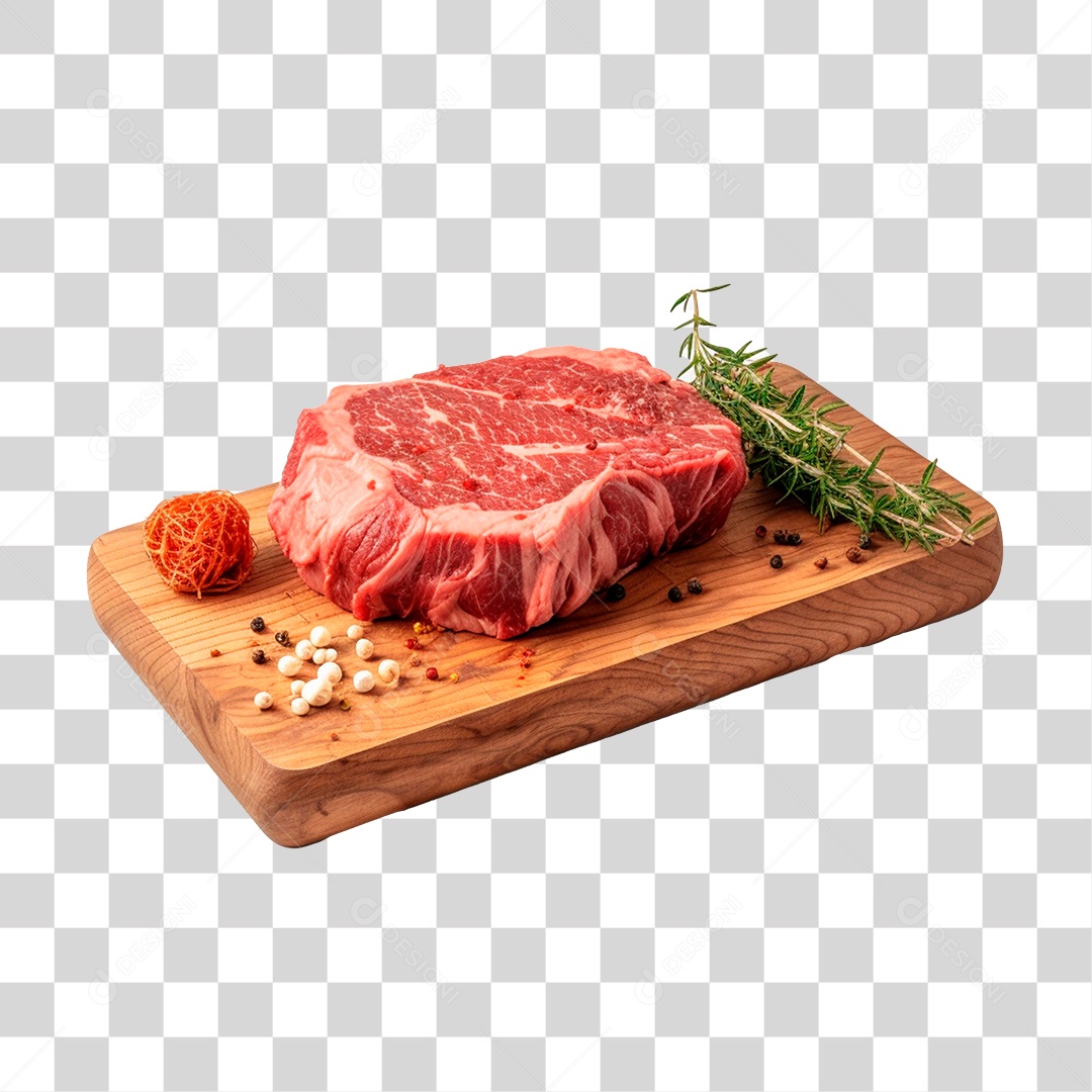 Carne em Tábua de Cortar PNG Transparente